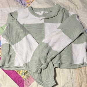 Moon & Madison Mint and White Knit Sweater